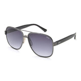 Idee Smoke Gradient Lens Square Sunglass Full Rim Shiny Dark Gun Frame With 100% Uv Protection - Ids2897C1Sg