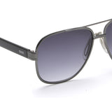 Idee Smoke Gradient Lens Square Sunglass Full Rim Shiny Dark Gun Frame With 100% Uv Protection - Ids2897C1Sg