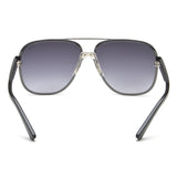 Idee Smoke Gradient Lens Square Sunglass Full Rim Shiny Dark Gun Frame With 100% Uv Protection - Ids2897C1Sg