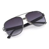 Idee Smoke Gradient Lens Square Sunglass Full Rim Shiny Dark Gun Frame With 100% Uv Protection - Ids2897C1Sg