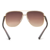 Idee Brown Gradient Lens Square Sunglass Full Rim Shiny Light Gold Frame With 100% Uv Protection - Ids2897C2Sg