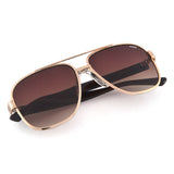 Idee Brown Gradient Lens Square Sunglass Full Rim Shiny Light Gold Frame With 100% Uv Protection - Ids2897C2Sg