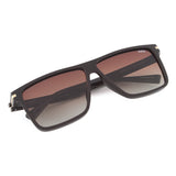 Idee Brown Gradient Lens Square Sunglass Full Rim Shiny Brown-Shiny Light Gold Frame With 100% Uv Protection - Ids2905C2Psg