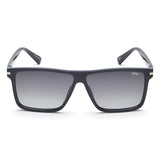 Idee Smoke Gradient Lens Square Sunglass Full Rim Shiny Blue-Shiny Silver Frame With 100% Uv Protection - Ids2905C4Psg