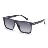 Idee Smoke Gradient Lens Square Sunglass Full Rim Shiny Blue-Shiny Silver Frame With 100% Uv Protection - Ids2905C4Psg