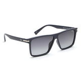 Idee Smoke Gradient Lens Square Sunglass Full Rim Shiny Blue-Shiny Silver Frame With 100% Uv Protection - Ids2905C4Psg