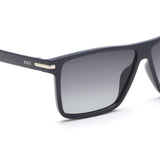 Idee Smoke Gradient Lens Square Sunglass Full Rim Shiny Blue-Shiny Silver Frame With 100% Uv Protection - Ids2905C4Psg