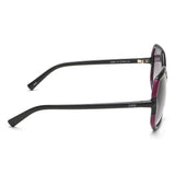 Idee Smoke Gradient Lens Hexagon Sunglass Full Rim Shiny Black-Shiny Light Burgundy Frame With 100% Uv Protection - Ids2907C1Sg