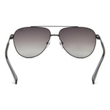 Idee Green Gradient Lens Pilot Sunglass Full Rim Shiny Black Frame With 100% Uv Protection - Ids2916C1Psg