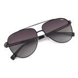 Idee Green Gradient Lens Pilot Sunglass Full Rim Shiny Black Frame With 100% Uv Protection - Ids2916C1Psg