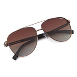 Idee Brown Gradient Lens Pilot Sunglass Full Rim Shiny Brown Frame With 100% Uv Protection - Ids2916C2Psg