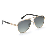 Idee Green Gradient Lens Pilot Sunglass Full Rim Shiny Light Gold Frame With 100% Uv Protection - Ids2916C4Psg