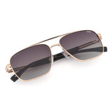 Idee Green Gradient Lens Square Sunglass Full Rim Shiny Light Gold Frame With 100% Uv Protection - Ids2917C4Psg