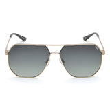 Idee Green Gradient Lens Square Sunglass Full Rim Shiny Light Gold Frame With 100% Uv Protection - Ids2919C3Psg