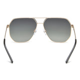Idee Green Gradient Lens Square Sunglass Full Rim Shiny Light Gold Frame With 100% Uv Protection - Ids2919C3Psg