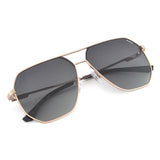 Idee Green Gradient Lens Square Sunglass Full Rim Shiny Light Gold Frame With 100% Uv Protection - Ids2919C3Psg