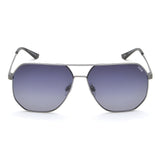 Idee Smoke Gradient Lens Square Sunglass Full Rim Shiny Dark Gun Frame With 100% Uv Protection - Ids2919C4Psg