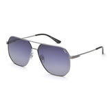Idee Smoke Gradient Lens Square Sunglass Full Rim Shiny Dark Gun Frame With 100% Uv Protection - Ids2919C4Psg