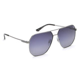 Idee Smoke Gradient Lens Square Sunglass Full Rim Shiny Dark Gun Frame With 100% Uv Protection - Ids2919C4Psg