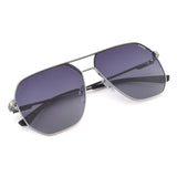 Idee Smoke Gradient Lens Square Sunglass Full Rim Shiny Dark Gun Frame With 100% Uv Protection - Ids2919C4Psg