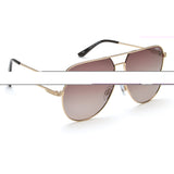 Idee Brown Gradient Lens Pilot Sunglass Full Rim Shiny Light Gold Frame With 100% Uv Protection - Ids2920C2Psg