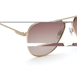 Idee Brown Gradient Lens Pilot Sunglass Full Rim Shiny Light Gold Frame With 100% Uv Protection - Ids2920C2Psg