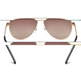 Idee Brown Gradient Lens Pilot Sunglass Full Rim Shiny Light Gold Frame With 100% Uv Protection - Ids2920C2Psg