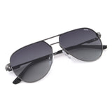 Idee Smoke Gradient Lens Pilot Sunglass Full Rim Shiny Dark Gun Frame With 100% Uv Protection - Ids2920C3Psg
