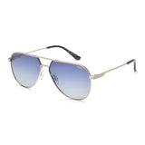 Idee Blue Gradient Lens Pilot Sunglass Full Rim Shiny Silver Frame With 100% Uv Protection - Ids2920C4Psg