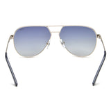 Idee Blue Gradient Lens Pilot Sunglass Full Rim Shiny Silver Frame With 100% Uv Protection - Ids2920C4Psg