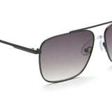 Idee Green Gradient Lens Rectangular Sunglass Full Rim Shiny Black Frame With 100% Uv Protection - Ids2921C1Sg