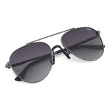 Idee Smoke Gradient Lens Pilot Sunglass Full Rim Shiny Dark Gun Frame With 100% Uv Protection - Ids2922C1Psg
