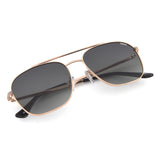 Idee Green Gradient Lens Square Sunglass Full Rim Shiny Light Gold Frame With 100% Uv Protection - Ids2923C2Psg