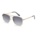 Idee Smoke Gradient Lens Square Sunglass Full Rim Shiny Light Gold Frame With 100% Uv Protection - Ids2923C3Psg