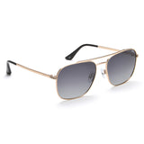Idee Smoke Gradient Lens Square Sunglass Full Rim Shiny Light Gold Frame With 100% Uv Protection - Ids2923C3Psg