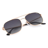 Idee Smoke Gradient Lens Square Sunglass Full Rim Shiny Light Gold Frame With 100% Uv Protection - Ids2923C3Psg