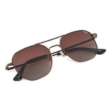Idee Brown Gradient Lens Hexagon Sunglass Full Rim Shiny Brown Frame With 100% Uv Protection - Ids2924C2Psg