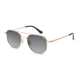 Idee Green Gradient Lens Hexagon Sunglass Full Rim Shiny Light Gold Frame With 100% Uv Protection - Ids2924C3Psg