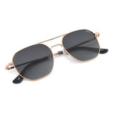 Idee Green Gradient Lens Hexagon Sunglass Full Rim Shiny Light Gold Frame With 100% Uv Protection - Ids2924C3Psg