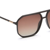 Idee Brown Gradient Lens Square Sunglass Full Rim Shiny Dark Brown Frame With 100% Uv Protection - Ids2925C2Psg