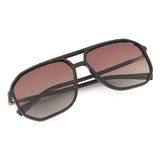 Idee Brown Gradient Lens Square Sunglass Full Rim Shiny Dark Brown Frame With 100% Uv Protection - Ids2925C2Psg