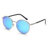 Irus Blue Revo-Brown Lens Round Sunglass Full Rim Shiny Silver Frame With 100% Uv Protection - Irs1050C5Sg