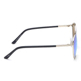 Irus Blue Revo-Brown Lens Round Sunglass Full Rim Shiny Silver Frame With 100% Uv Protection - Irs1050C5Sg