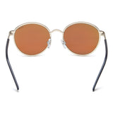 Irus Blue Revo-Brown Lens Round Sunglass Full Rim Shiny Silver Frame With 100% Uv Protection - Irs1050C5Sg