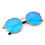 Irus Blue Revo-Brown Lens Round Sunglass Full Rim Shiny Silver Frame With 100% Uv Protection - Irs1050C5Sg