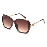 Irus Brown Gradient Lens Square Sunglass Full Rim Shiny Crystal Brown Frame With 100% Uv Protection - Irs1143C2Sg