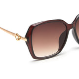 Irus Brown Gradient Lens Square Sunglass Full Rim Shiny Crystal Brown Frame With 100% Uv Protection - Irs1143C2Sg