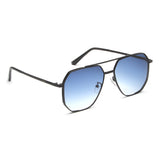 Irus Blue Gradient Lens Square Sunglass Full Rim Shiny Black Frame With 100% Uv Protection - Irs1149C1Sg