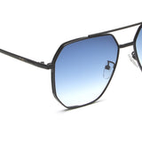 Irus Blue Gradient Lens Square Sunglass Full Rim Shiny Black Frame With 100% Uv Protection - Irs1149C1Sg