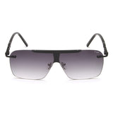 Irus Smoke Gradient Lens Square Sunglass Rim Less Shiny Black Frame With 100% Uv Protection - Irs1159C2Sg